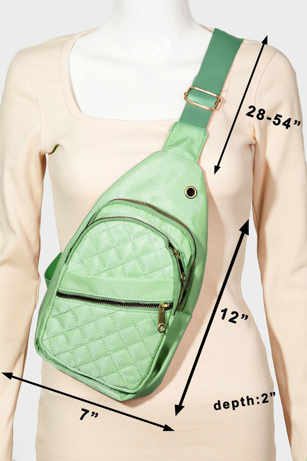 Sac bandoulière à fermeture éclair multicouche Fame