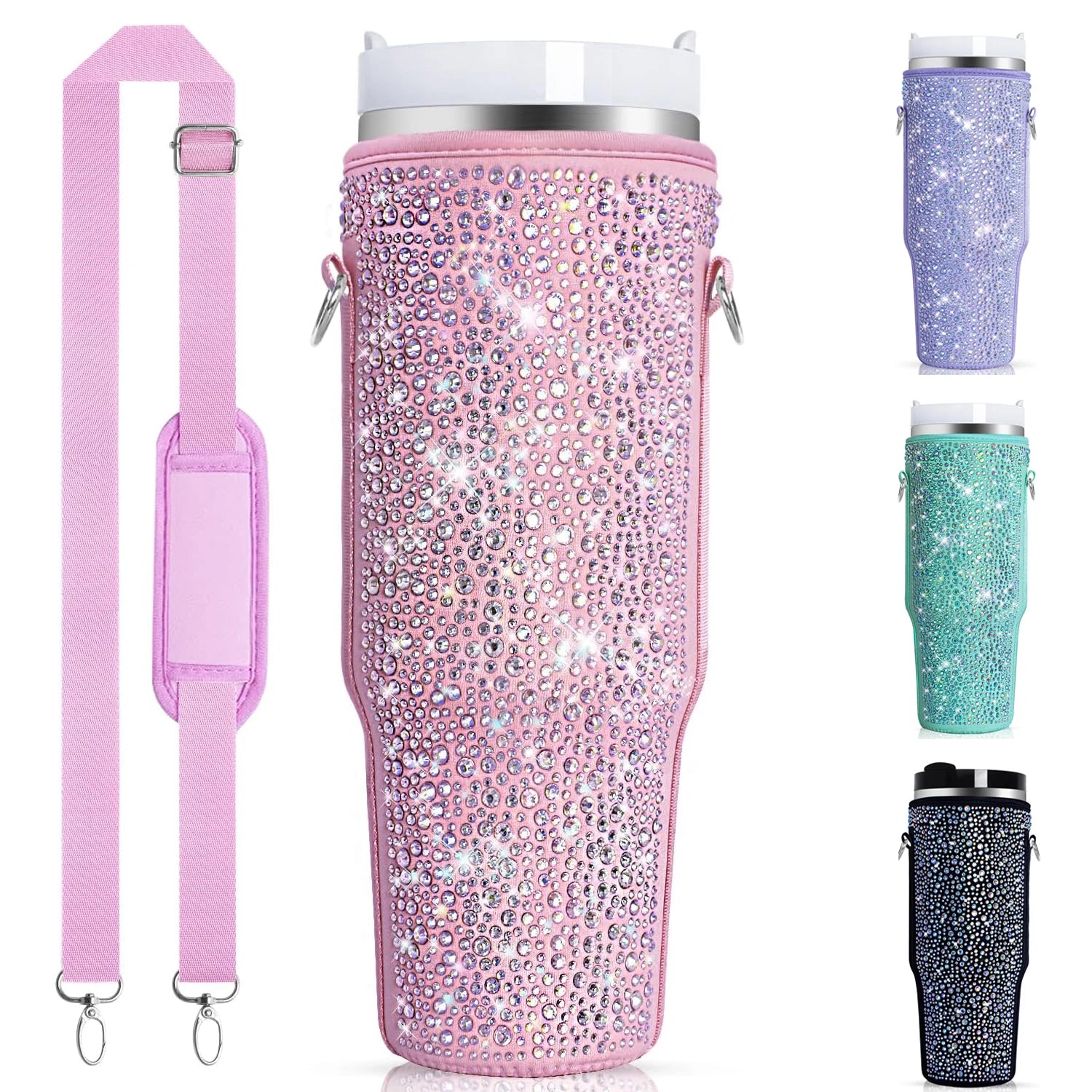 Diamond Mug Sleeves For Portable Water Kettle Carrier Holder Bag With Straps Outdoor Drinkware Accessory