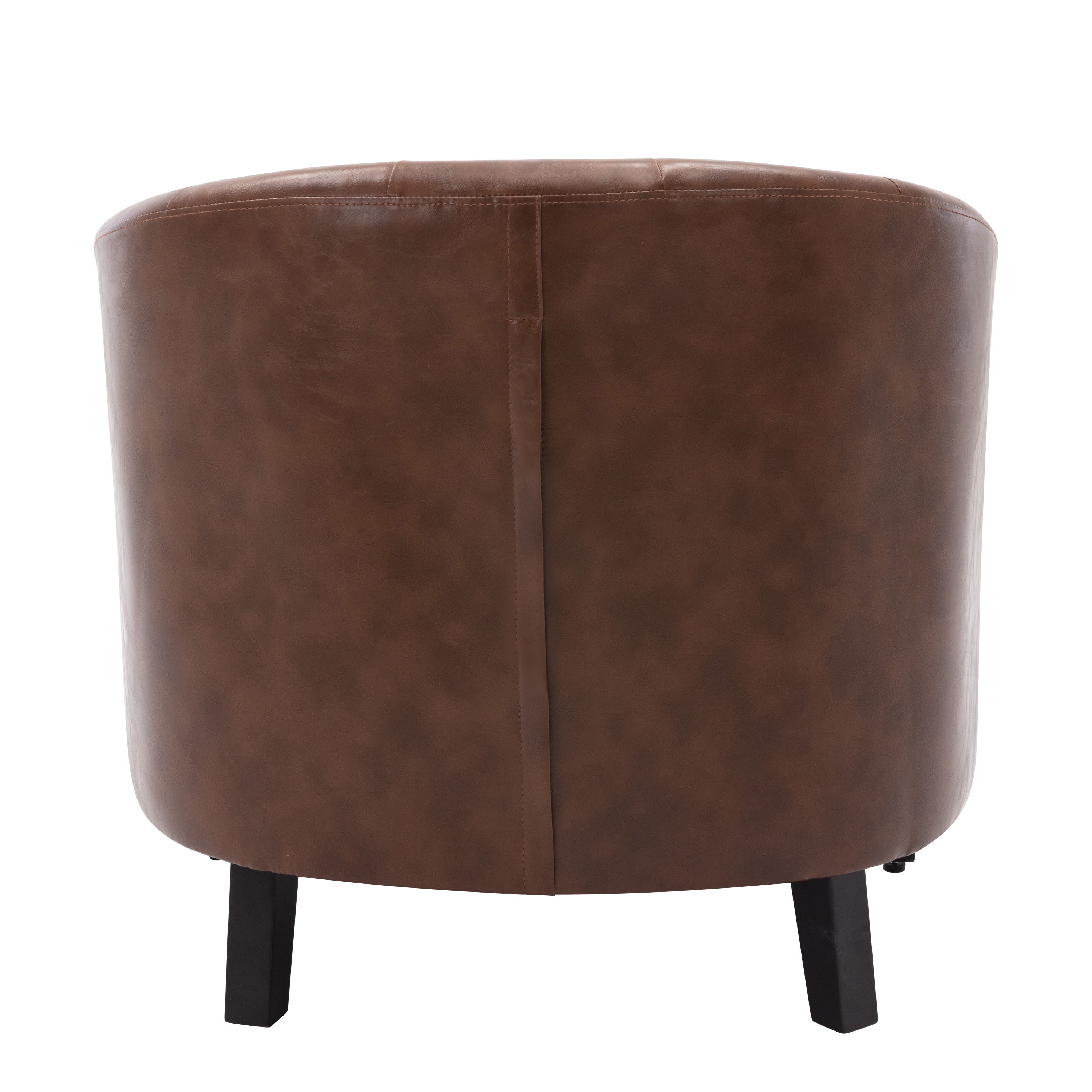 Fauteuil tonneau capitonné en cuir synthétique pour salon, chambre à coucher, club