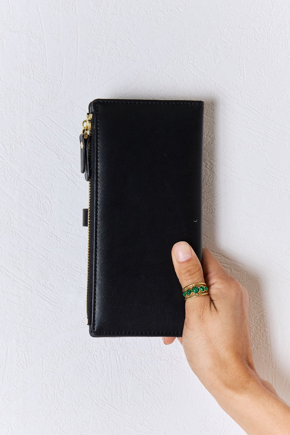 Portefeuille en cuir PU texturé David Jones