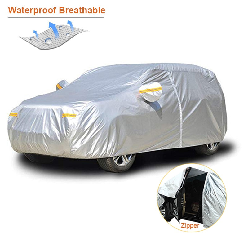 Kayme housse de protection imperméable pour voiture, protection solaire extérieure pour voiture, réflecteur, poussière, pluie, neige, protection SUV, berline, hayon, complet s