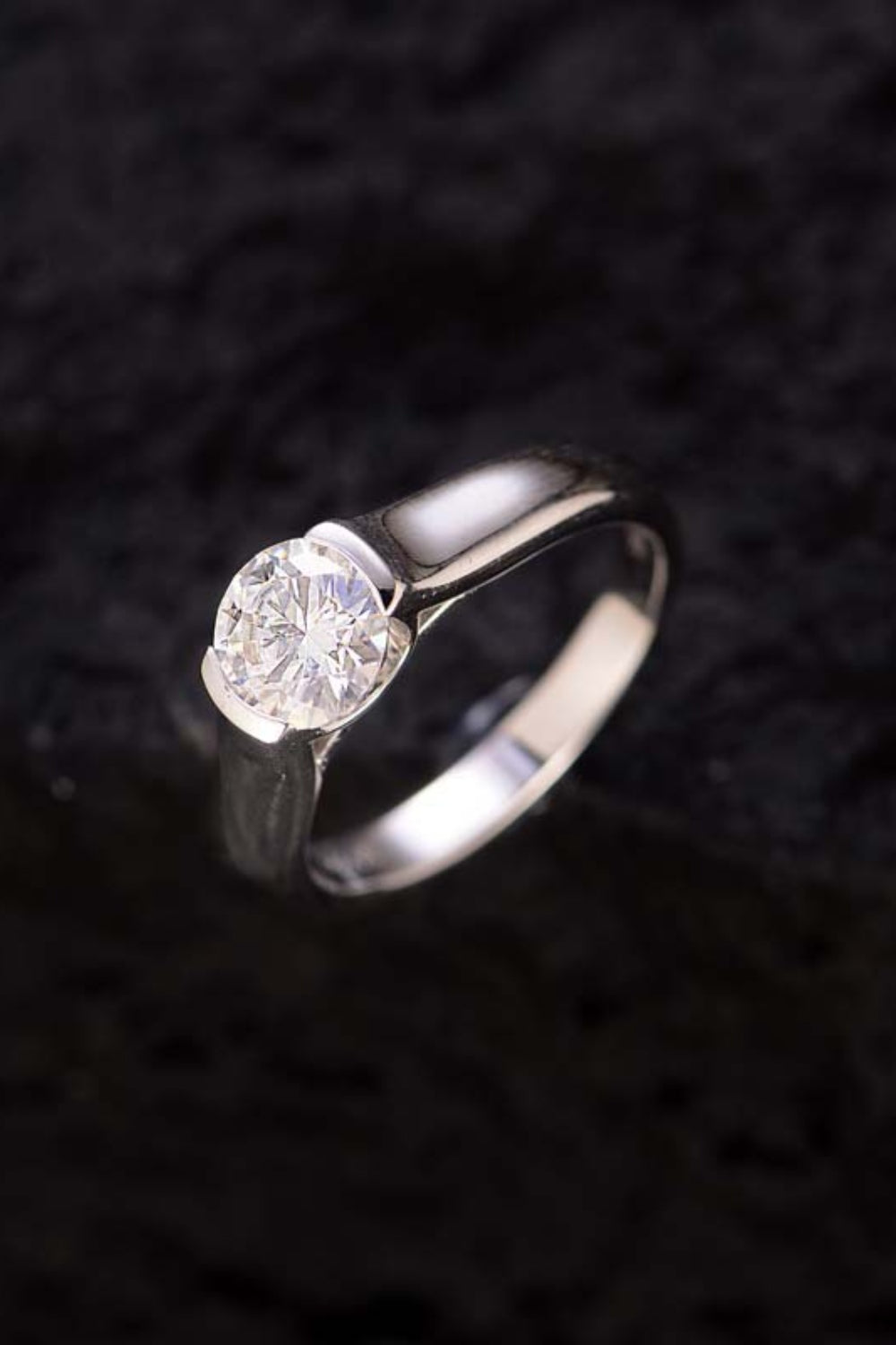 Bague en argent sterling 925 avec moissanite de 1,5 carat