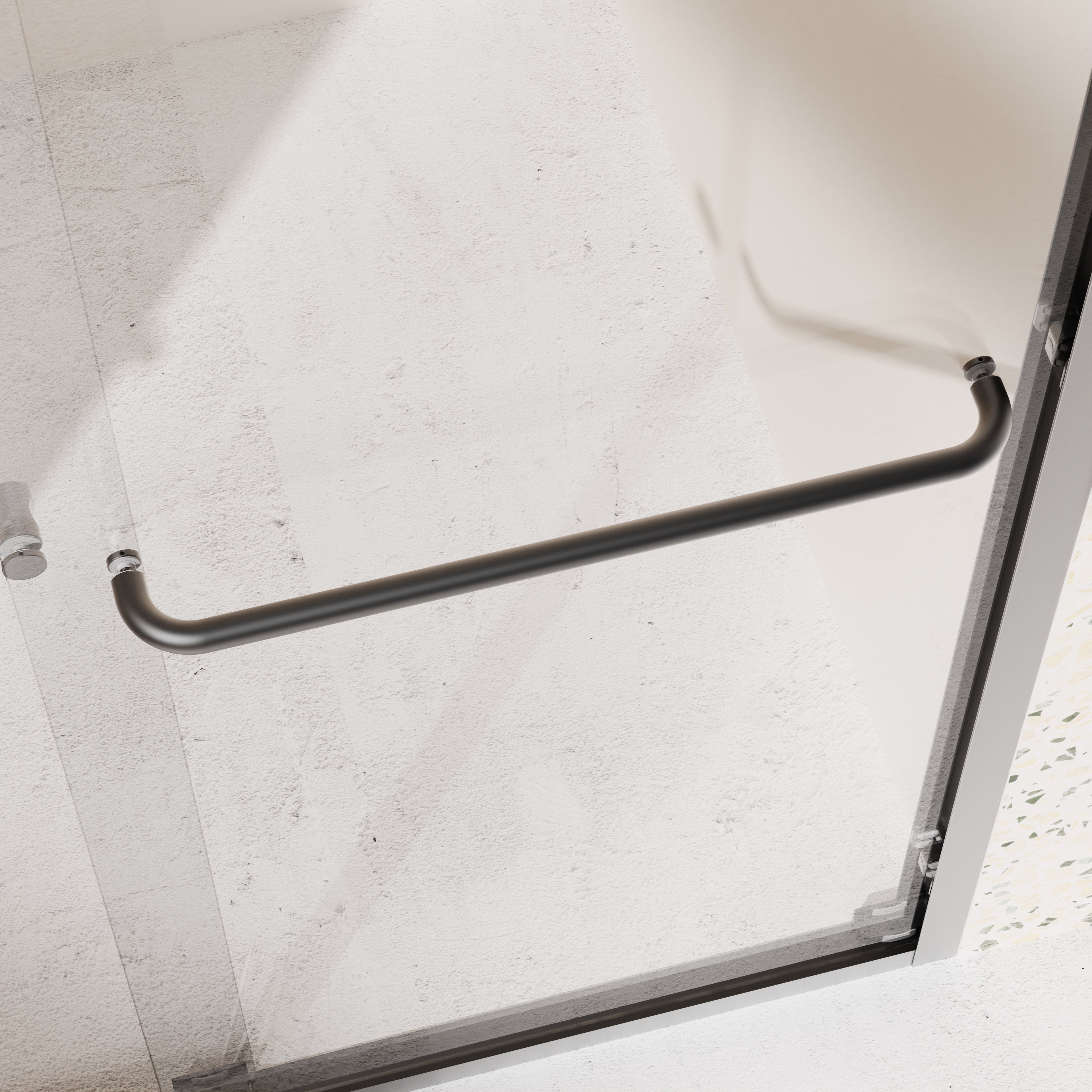 Porte de douche coulissante double semi-sans cadre de 44 à 48 po de largeur et 72 po de hauteur, porte en verre trempé SGCC de 1/4 po (6 mm) d'épaisseur, noir mat