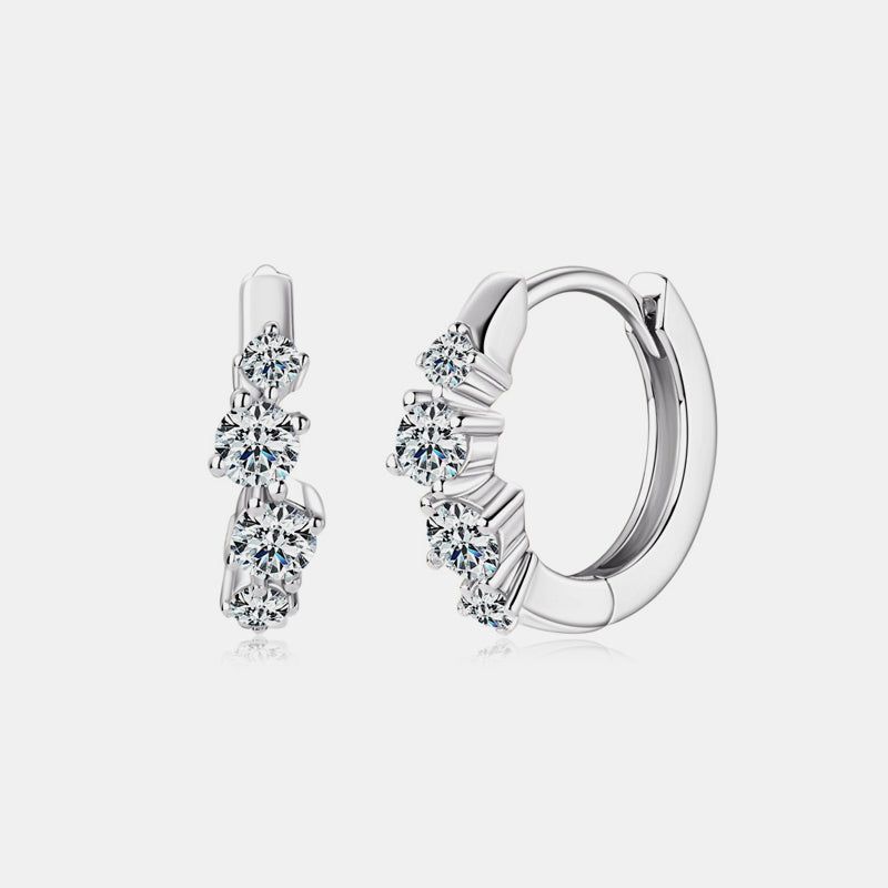 Boucles d'oreilles créoles en argent sterling 925 et moissanite
