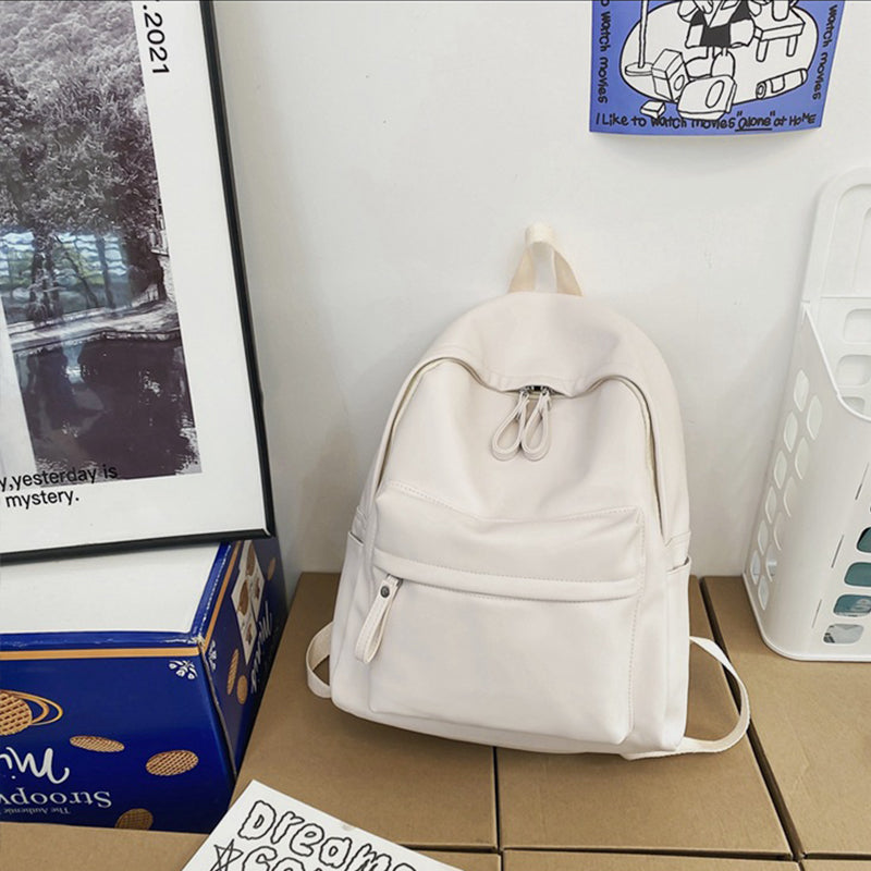 Sac à dos zippé en cuir PU