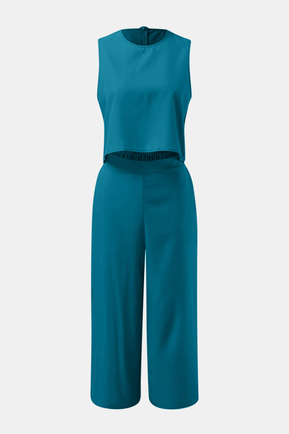 Ensemble haut à col rond et pantalon large