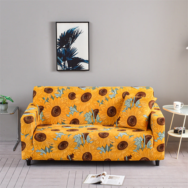 Four season sofa cover with full elastic sofa cover and fabric combination anti slip cover