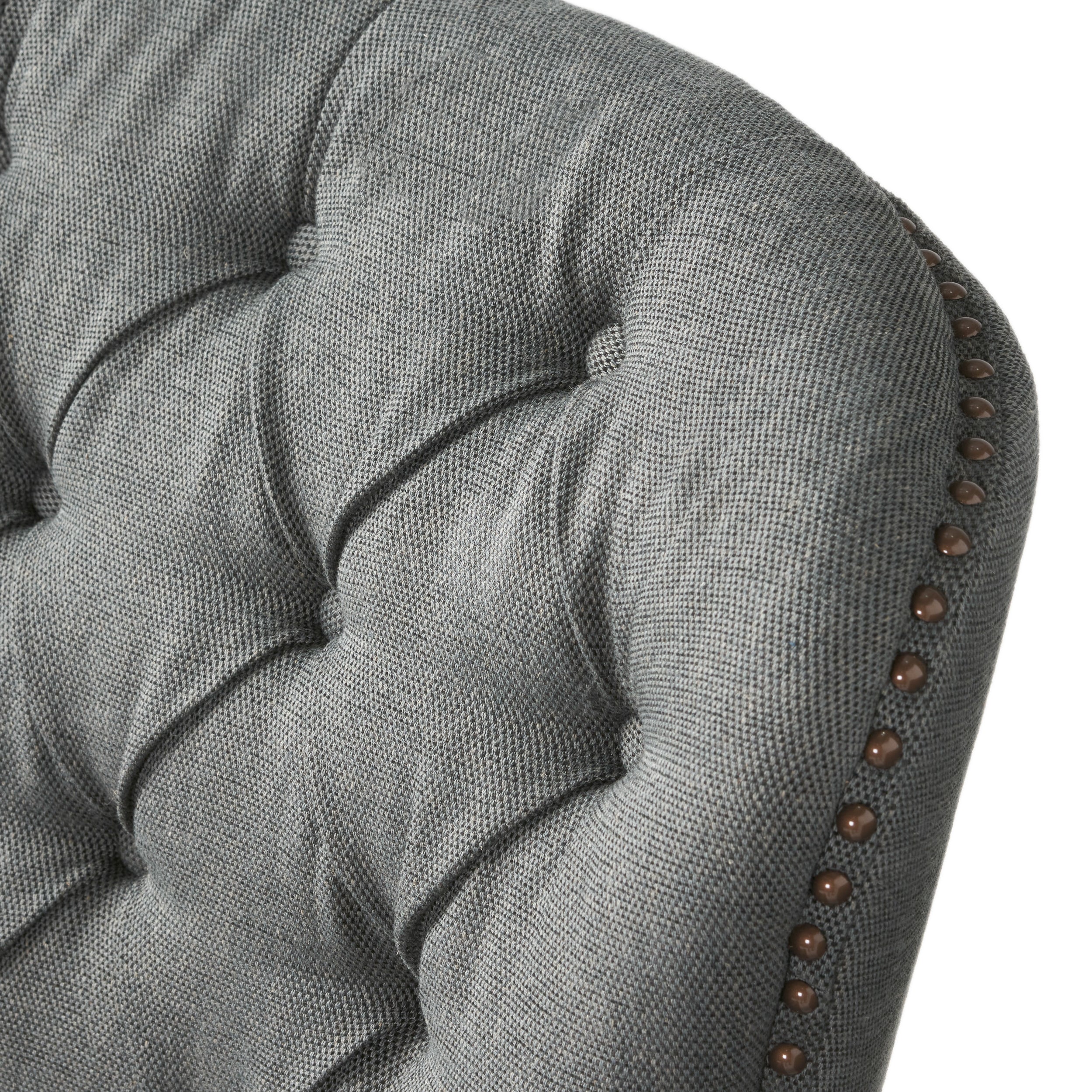 Ensemble de fauteuil club et ottoman en tissu gris moderne, fauteuil rembourré élégant, associé à un style ottoman