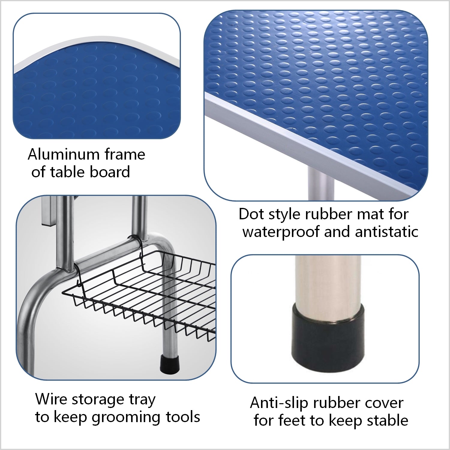 Table de toilettage grande taille 46" pour chien et chat avec bras réglable et pinces Grande table de toilettage robuste pour animaux