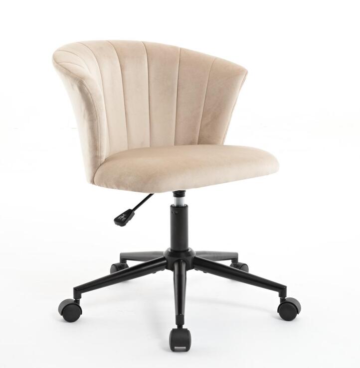 Chaise de bureau pivotante en velours en forme de fleur pour la maison, le bureau ou la chambre à coucher