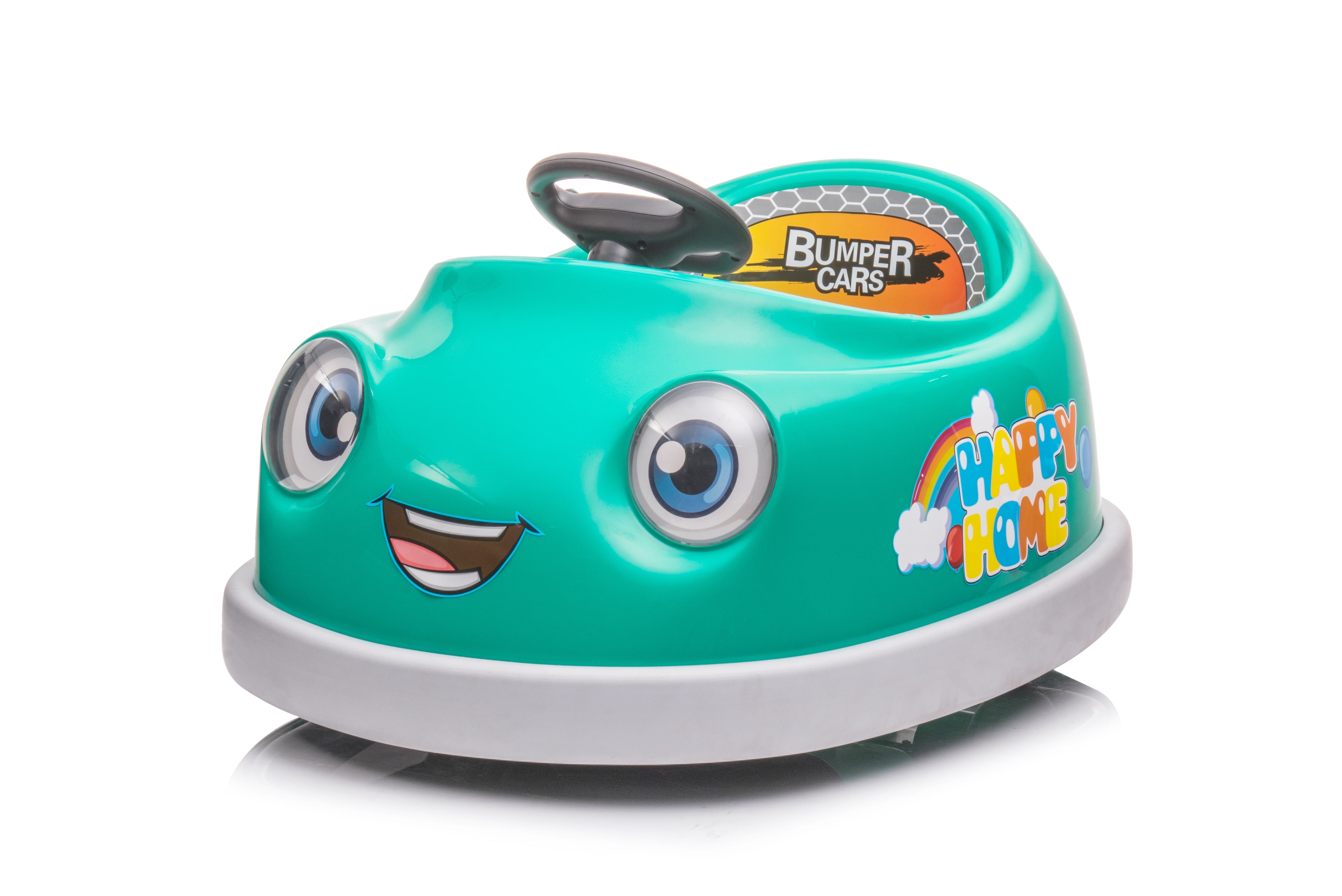 Auto-tamponneuse pour enfants, 12 V, double entraînement, voiture électrique pour enfants de 1 à 6 ans avec tige de poussée, assiette à dîner, musique, cheval à bascule
