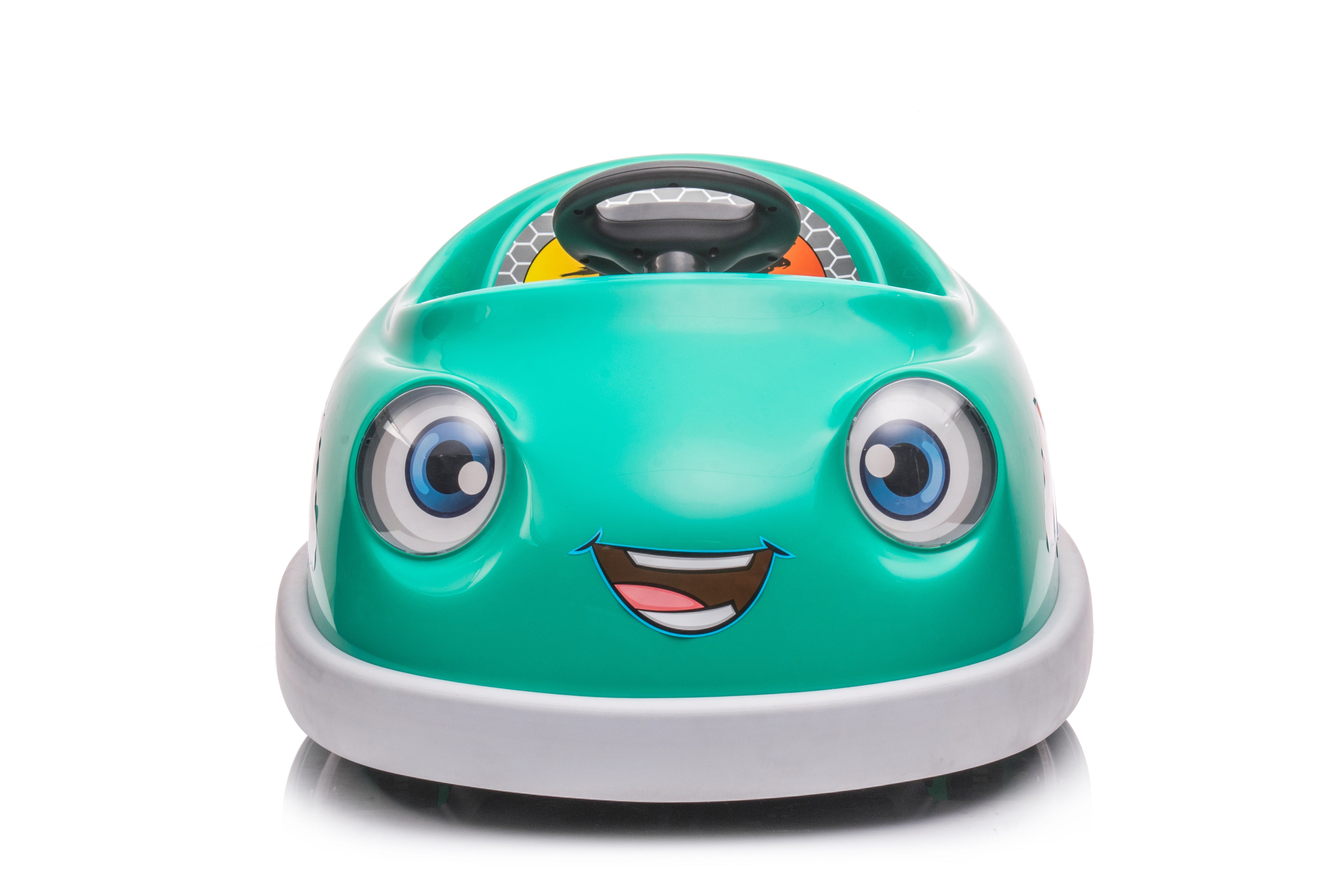Auto-tamponneuse pour enfants, 12 V, double entraînement, voiture électrique pour enfants de 1 à 6 ans avec tige de poussée, assiette à dîner, musique, cheval à bascule