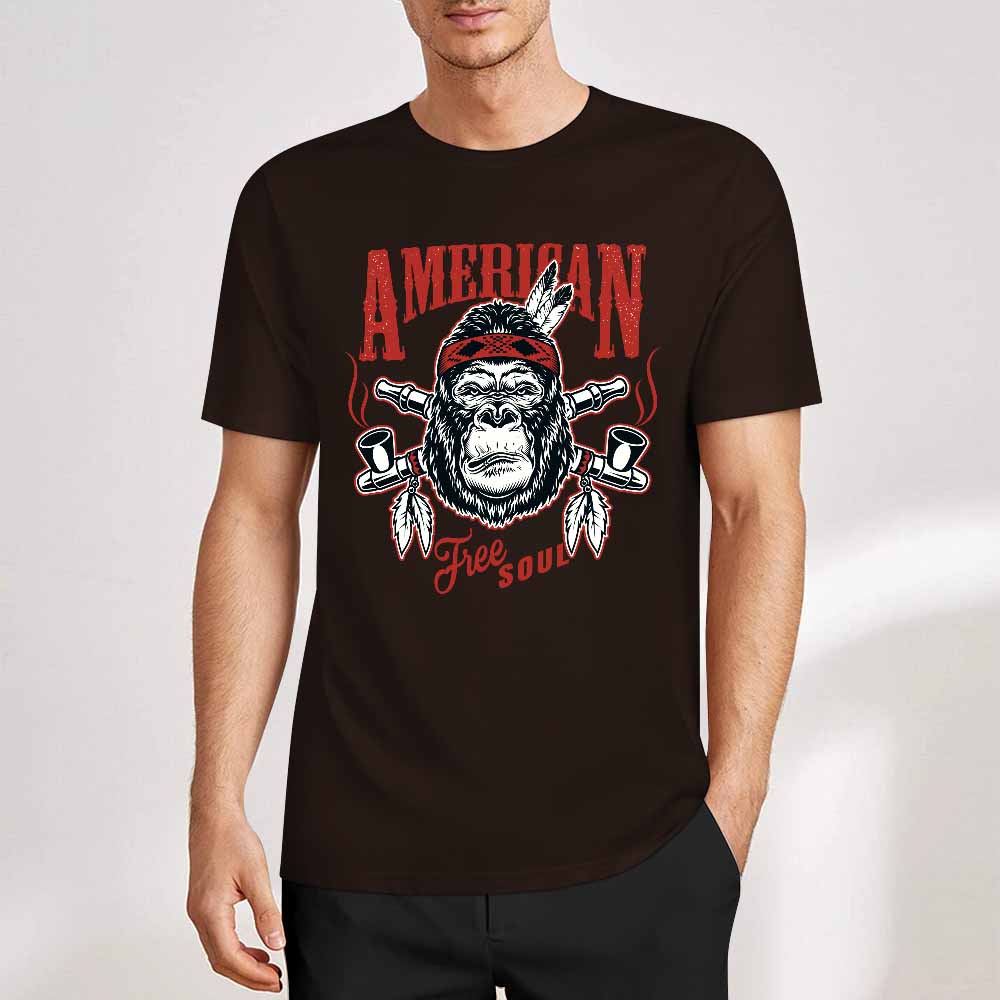 New 2025 Pure cotton short sleeved T-shirt Front print Multiple colors