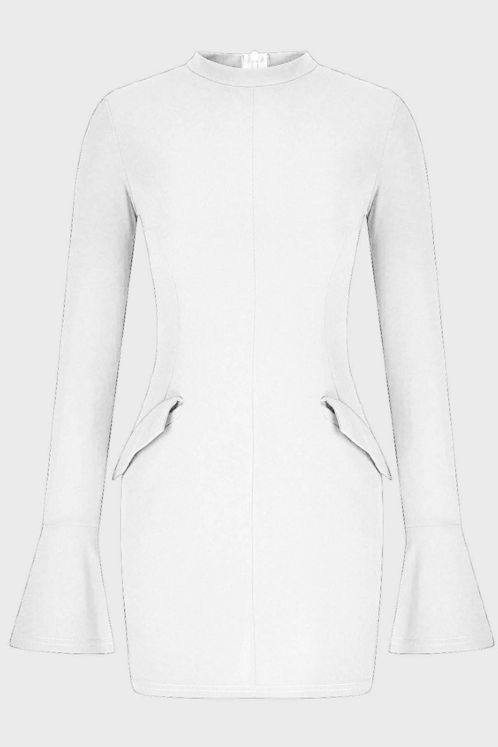 Mini-robe à manches longues et col montant