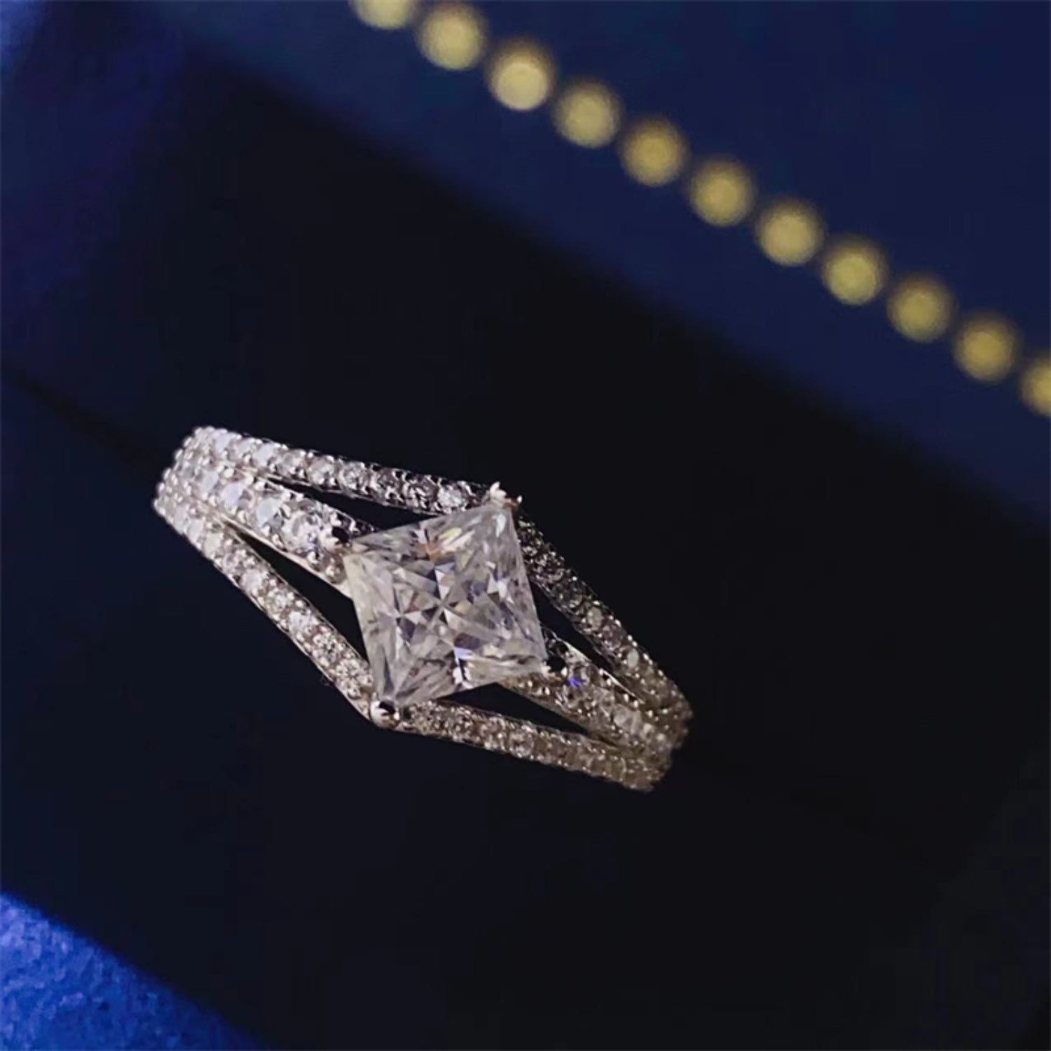Bague en argent sterling 925 avec moissanite de 1 carat