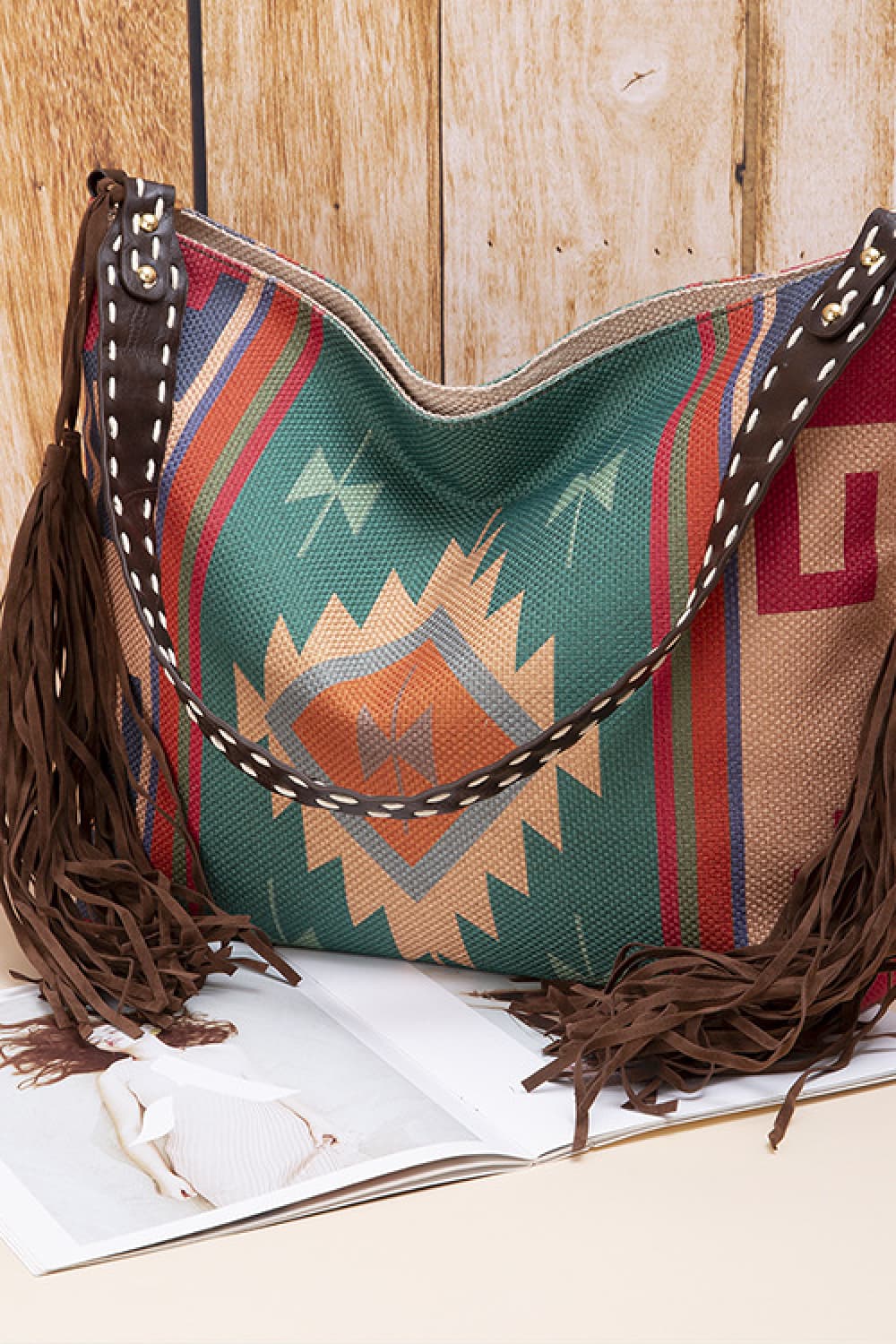 Sac fourre-tout en toile géométrique