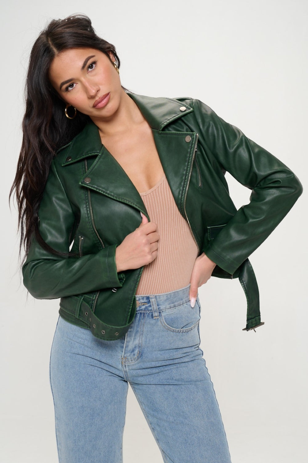 Veste motard zippée Coalition LA avec ceinture
