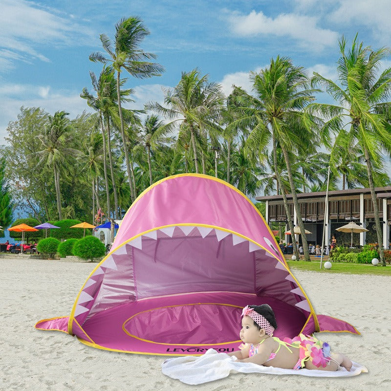 Tente de plage pour enfants, protection solaire et ombrage en bord de mer, tente de bac à sable entièrement automatique