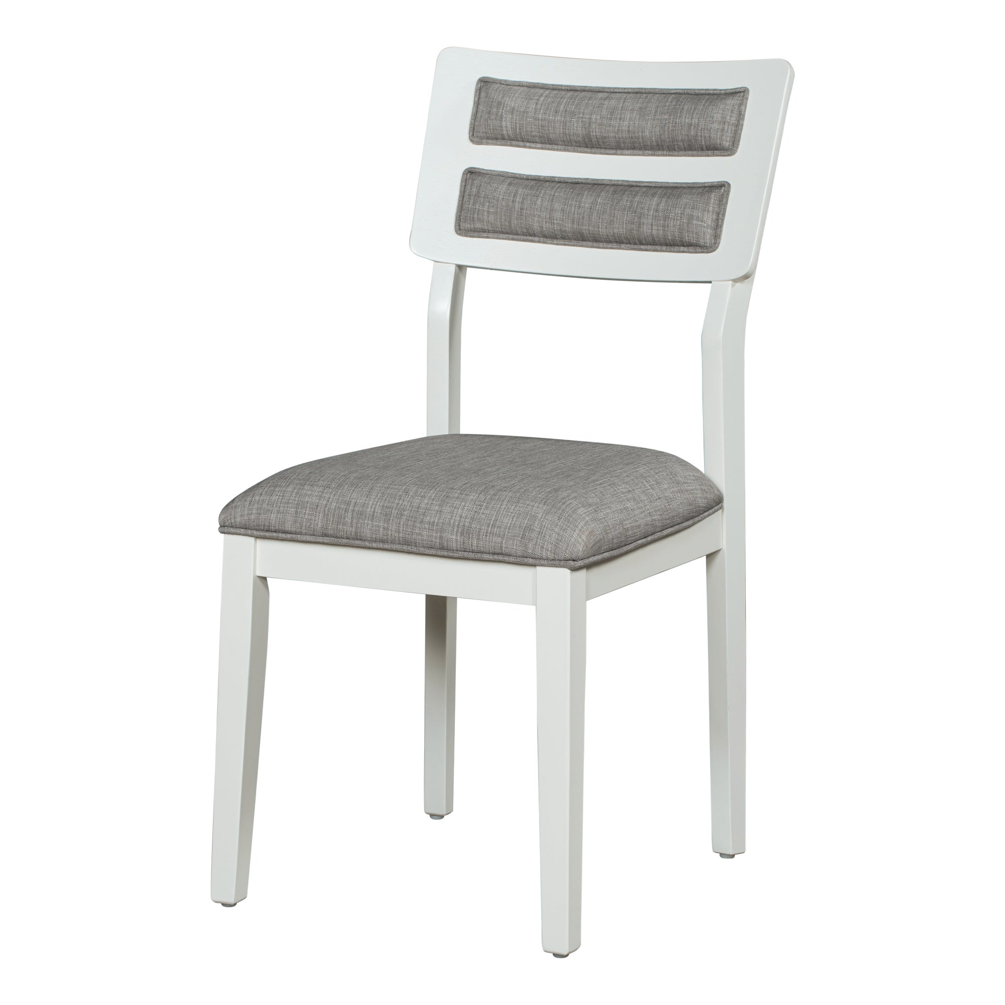 Ensemble de salle à manger TREXM de style classique et traditionnel, 6 pièces, comprenant une table à manger, 4 chaises rembourrées et un banc (blanc et gris)