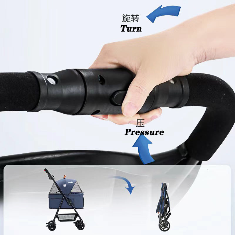 Poussette pour chien et chat, pliable et empilable, idéale pour promener le chien et les chats
