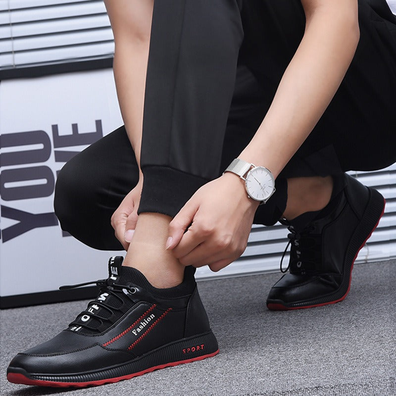 Chaussures tendance pour hommes d'automne et d'hiver, chaussures simples décontractées, chaussures de sport de course pour hommes, nouvelles chaussures en cuir respirant