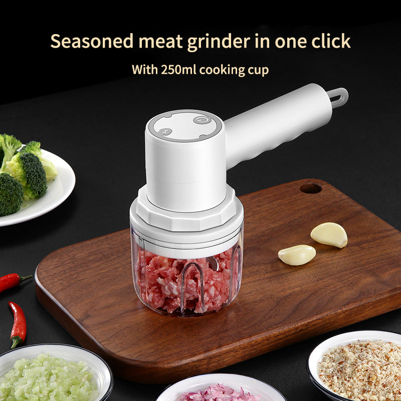 Wireless Portable Electric Meat Grinder Garlic Masher Multi-Function Meat Grinder Double Stick Egg Beater