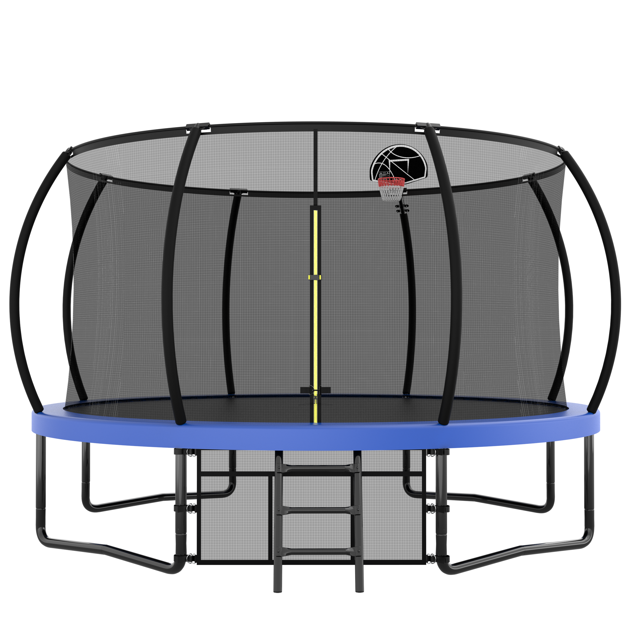Trampoline de divertissement de 14 pieds avec clôture - échelle et revêtement antirouille, trampoline d'extérieur pour enfants approuvé ASTM