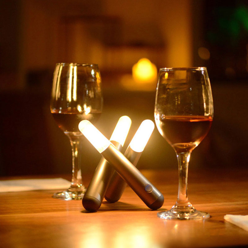 Veilleuse LED de bureau, chargement USB, créative, décoration de bar, portable, pliable, éclairage d'ambiance pour camping en plein air