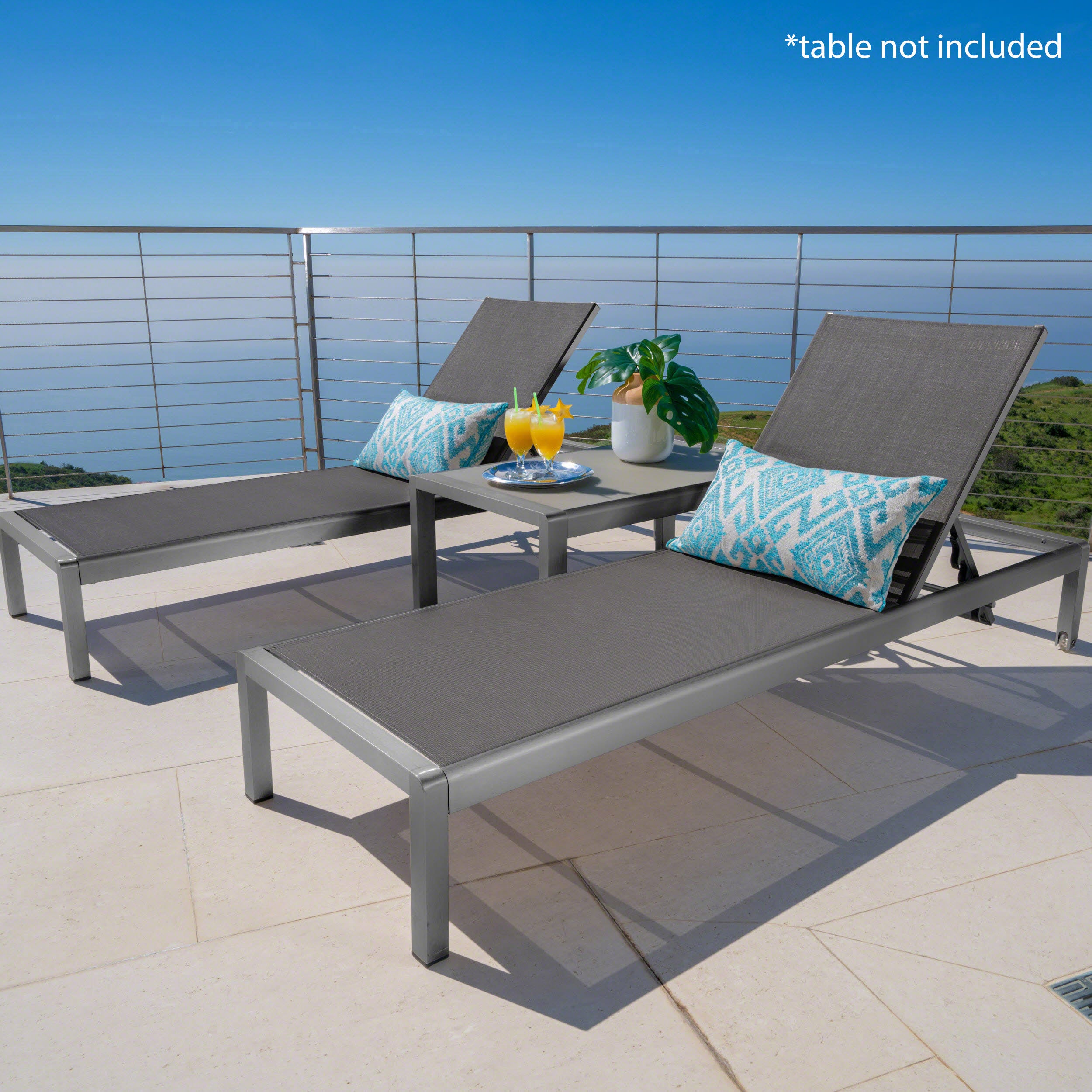 CAPE CORAL KD CHAISE LONGUE GRIS (MP2) (LOT DE 2)
