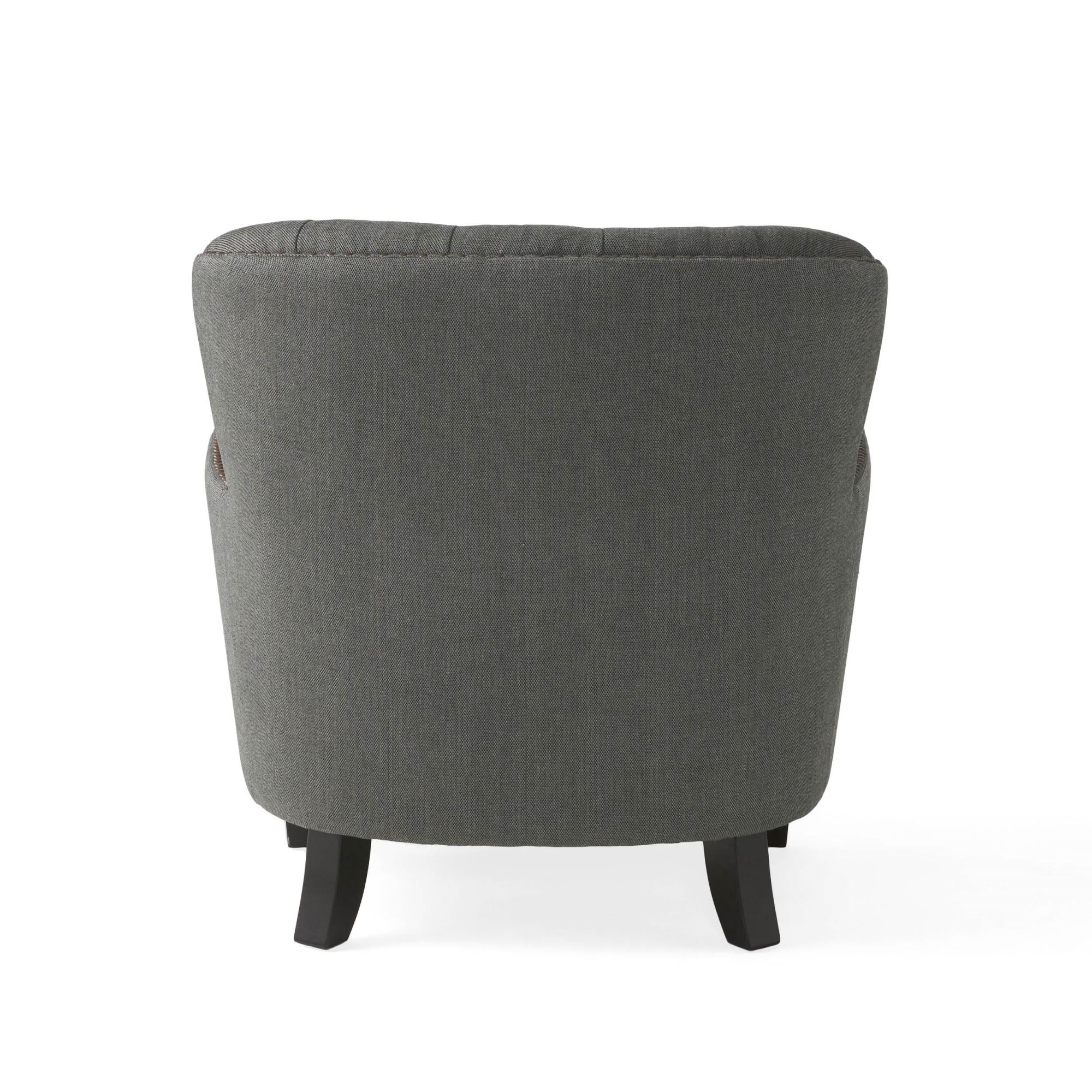 Ensemble de fauteuil club et ottoman en tissu gris moderne, fauteuil rembourré élégant, associé à un style ottoman