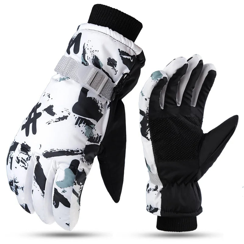 Gants de ski d'hiver chauds et thermiques pour hommes et femmes, en coton épais, imperméables et antidérapants, pour l'équitation, le snowboard, le cyclisme et les activités en plein air.