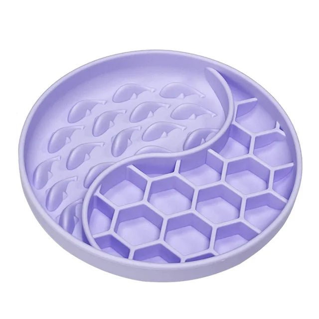 Gamelle pour chien en silicone résistant aux hautes températures, nouveau produit, gamelle pour chien en silicone à double compartiment, Slow Food, nid d'abeille