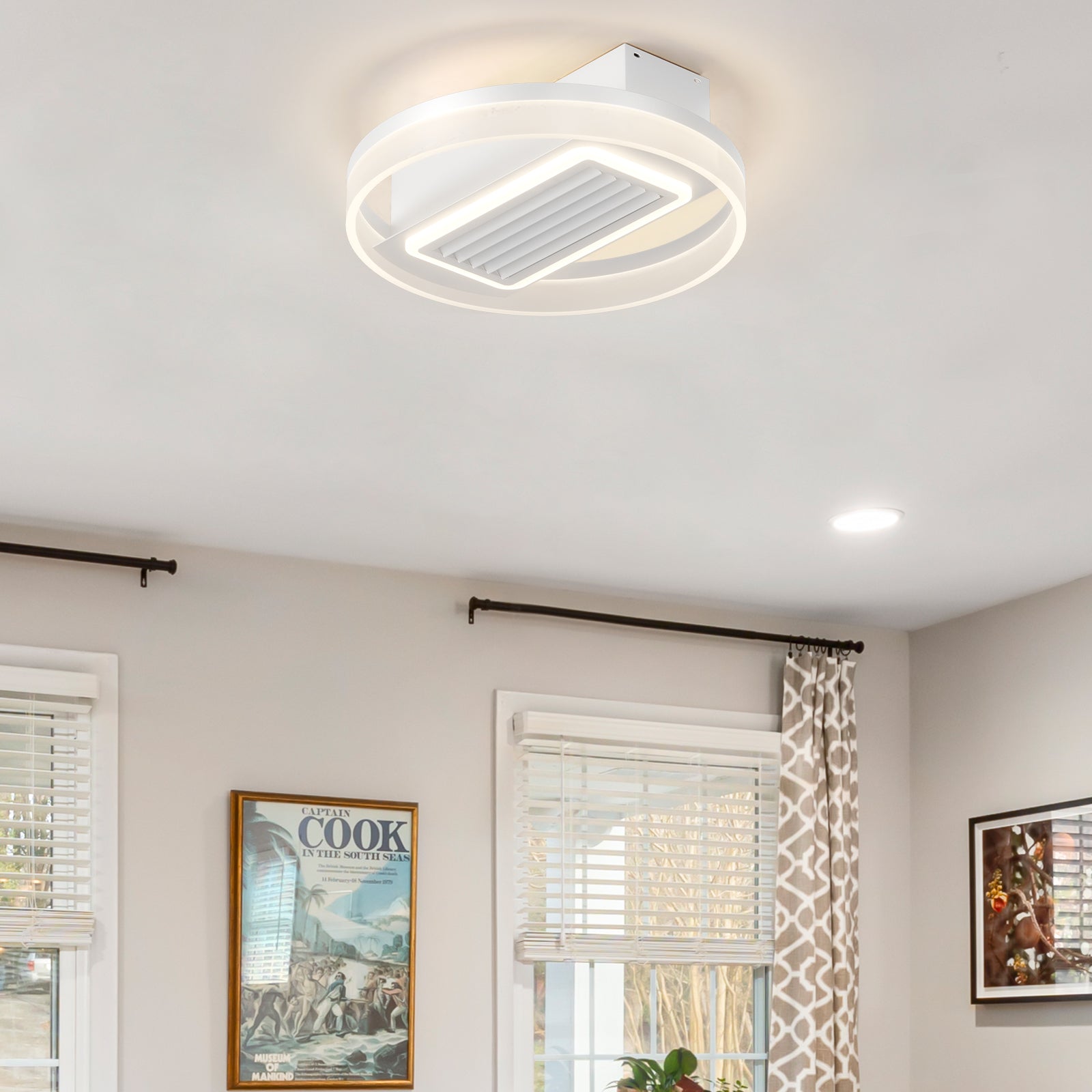 Lampe de ventilateur sans pales avec lumières LED à intensité variable