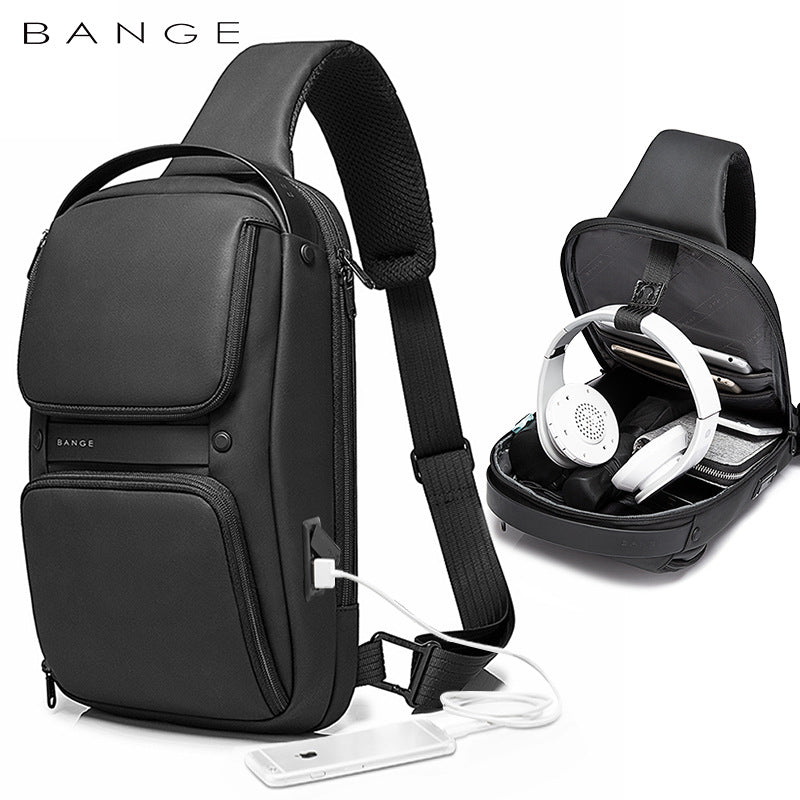 Sac de poitrine pour homme, version coréenne, sac diagonal, sac à bandoulière, sac de poitrine décontracté pour homme, sac à bandoulière