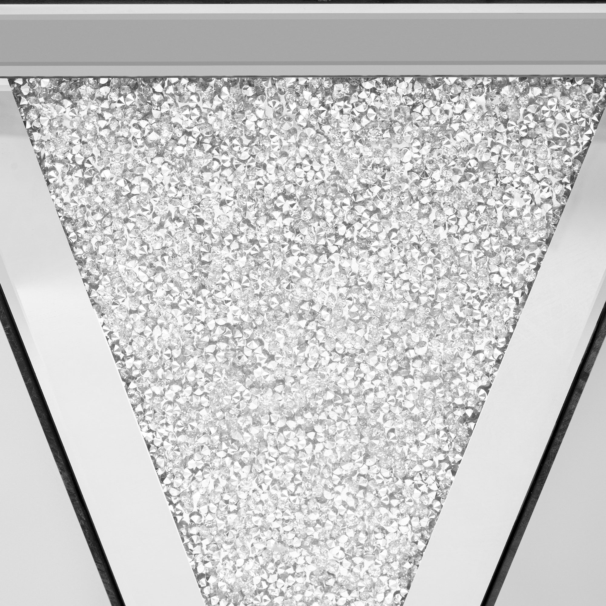 Table d'appoint carrée en miroir argenté U-Can de 13,8 po, table d'appoint moderne avec diamant concassé pour le salon, aucun assemblage requis