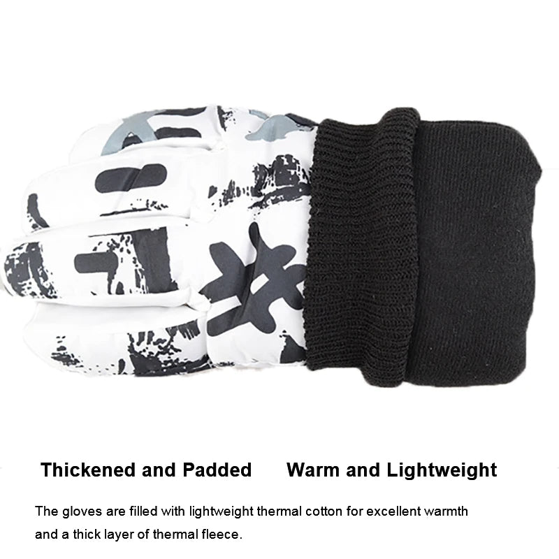 Gants de ski d'hiver chauds et thermiques pour hommes et femmes, en coton épais, imperméables et antidérapants, pour l'équitation, le snowboard, le cyclisme et les activités en plein air.