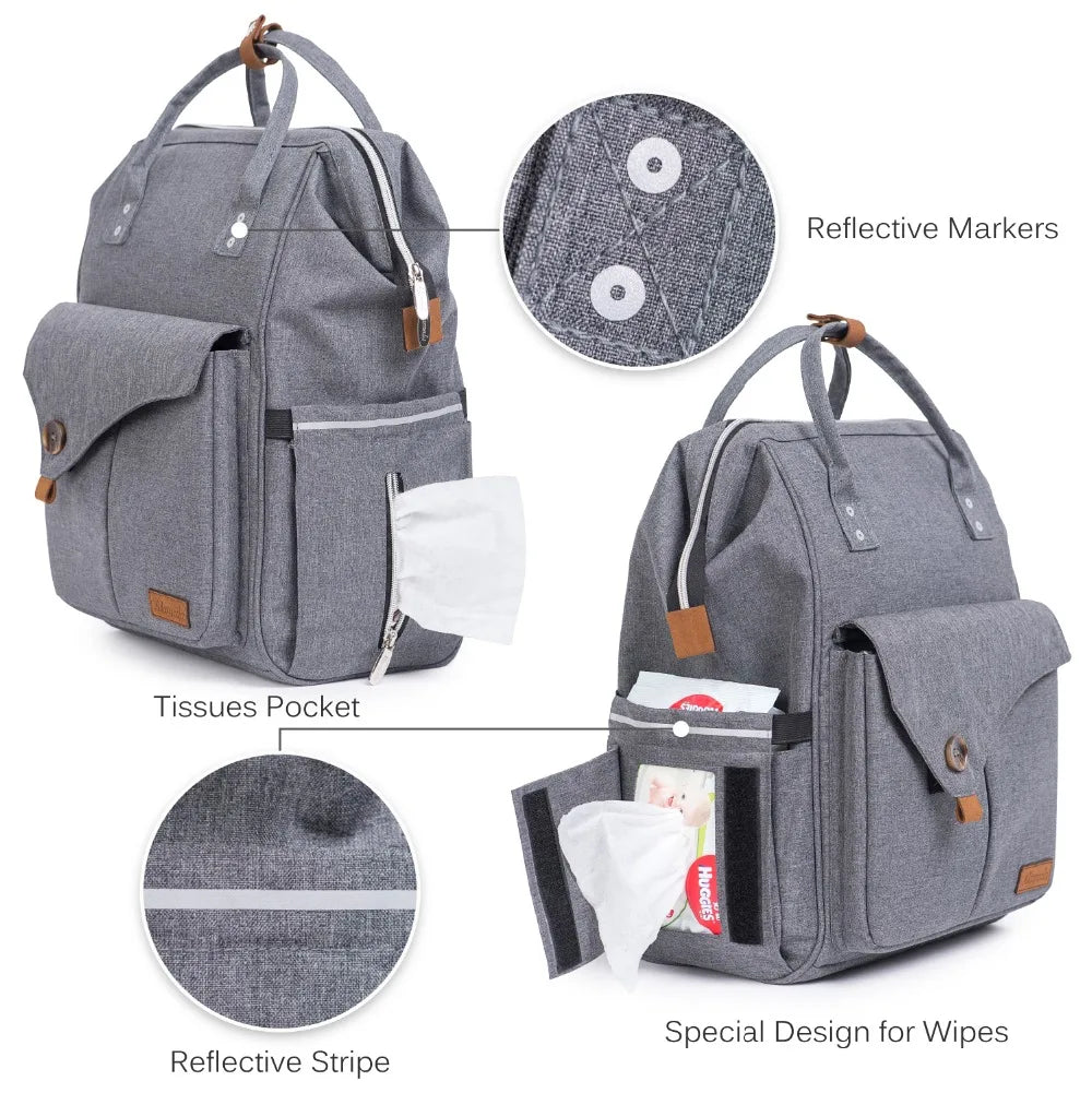 Sac à langer multifonction Alameda Fashion Mummy, sac à dos pour bébé avec sangles de poussette pour les soins de bébé