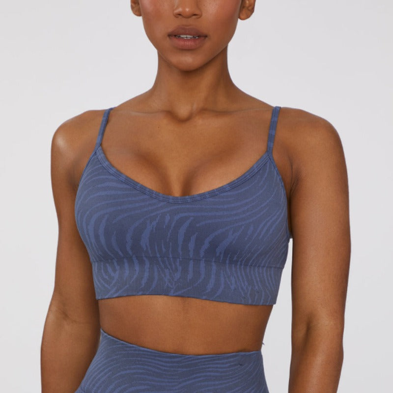 Ensemble de yoga sans coutures, haut à bretelles antichoc, manches courtes, taille haute, pantalon de fitness, ensemble quatre pièces