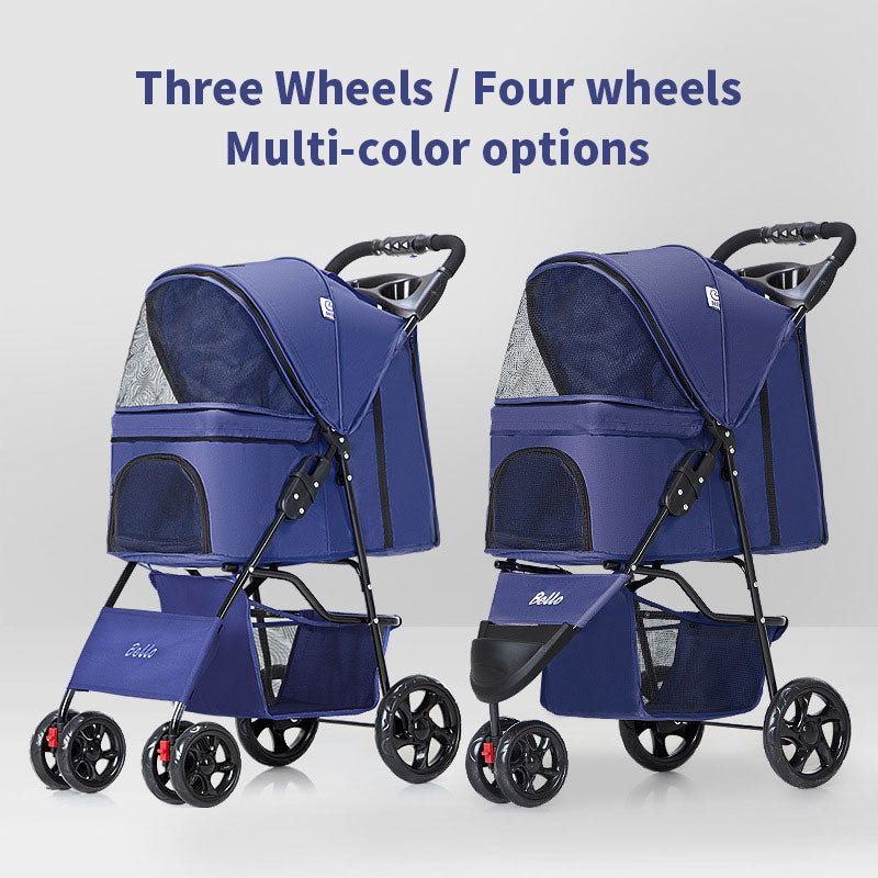 Chariot d'été léger pliable pour animaux de compagnie, chariot de voyage à quatre roues pour chiens