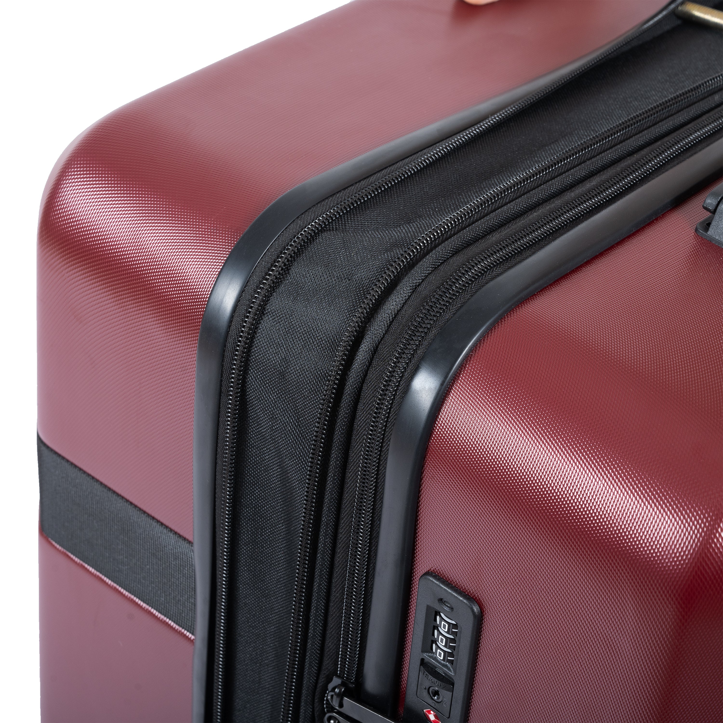 Ensemble de bagages extensibles, nouveau modèle, ABS et PC, 3 pièces, avec roulettes pivotantes, serrure TSA légère (20/24/28), rouge