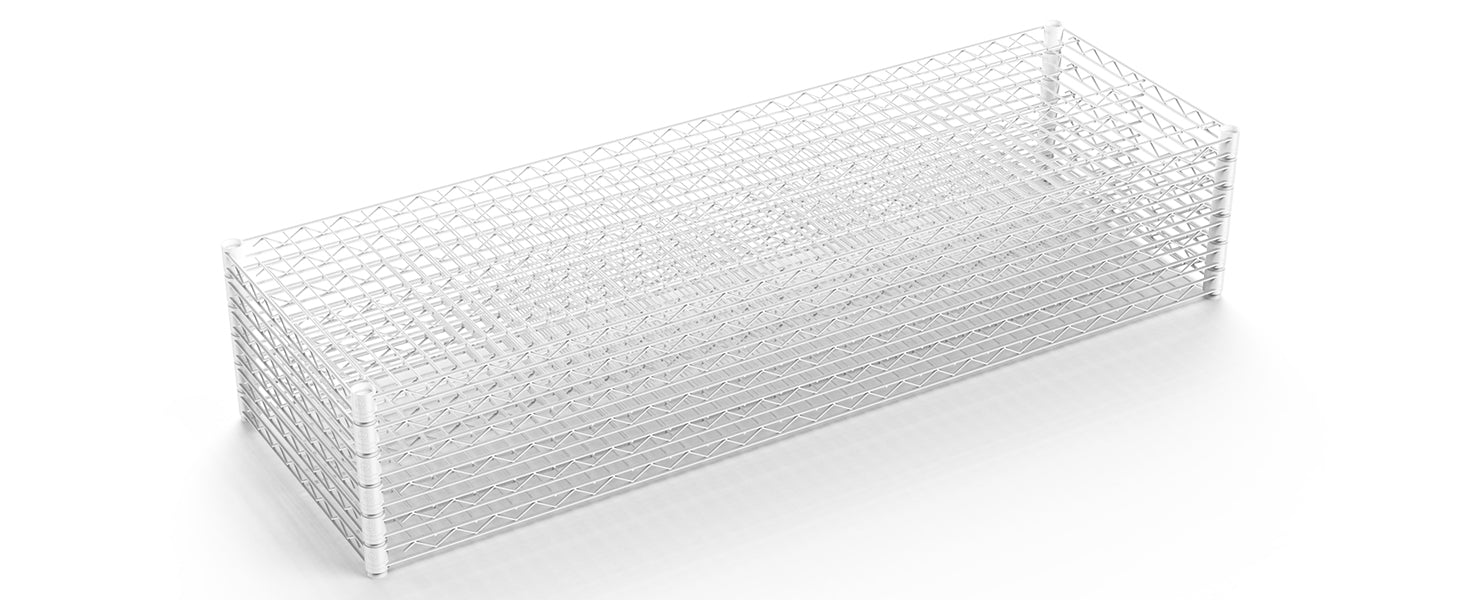 6 Tier Wire Shelving Unit 6000 LBS NSF Height Adjustable Metal Garage Storage Shelves with Wheels White