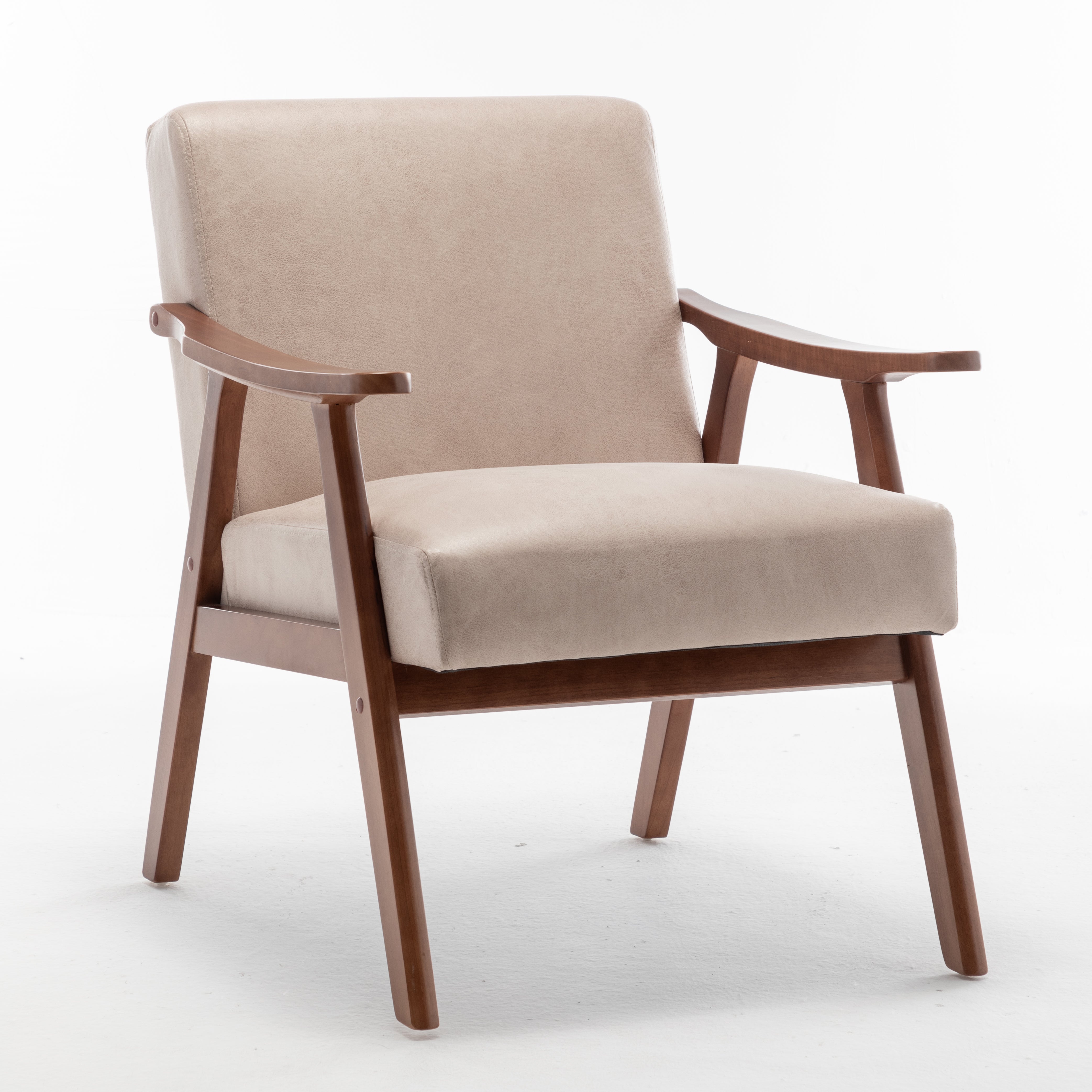 Chaise de salon à cadre en bois massif, chaise d'appoint avec dossier épais, chaise décontractée Indoo