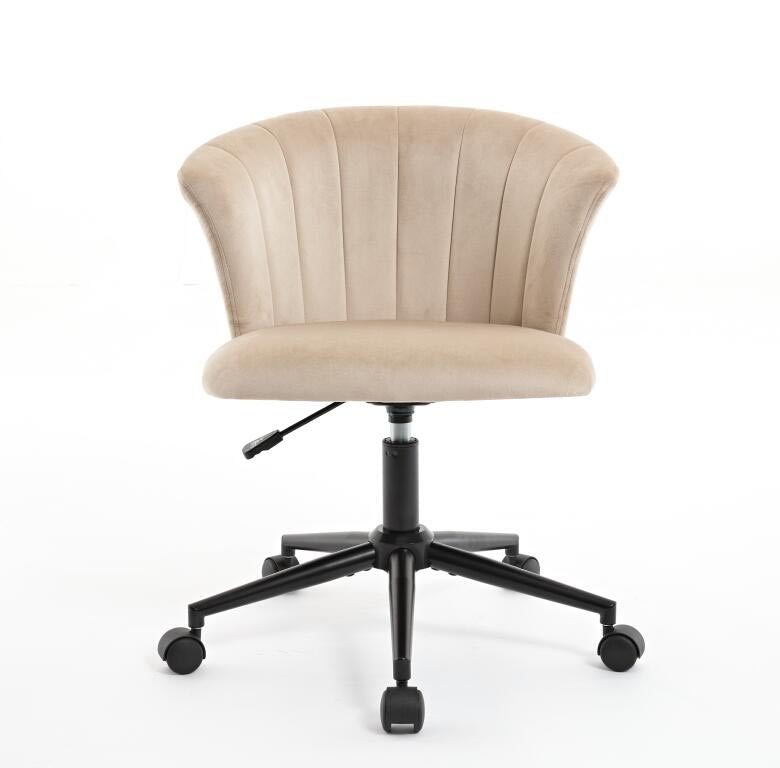 Chaise de bureau pivotante en velours en forme de fleur pour la maison, le bureau ou la chambre à coucher