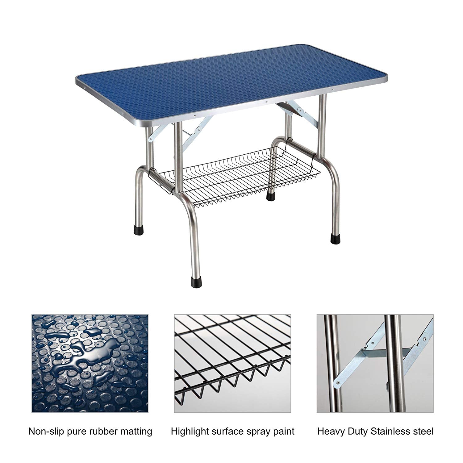 Table de toilettage grande taille 46" pour chien et chat avec bras réglable et pinces Grande table de toilettage robuste pour animaux