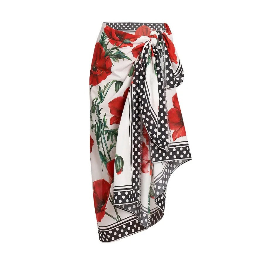 Nouvel ensemble de maillot de bain une pièce imprimé pour femme, maillot de bain rétro européen et américain français couvrant le ventre et amincissant, mousseline san