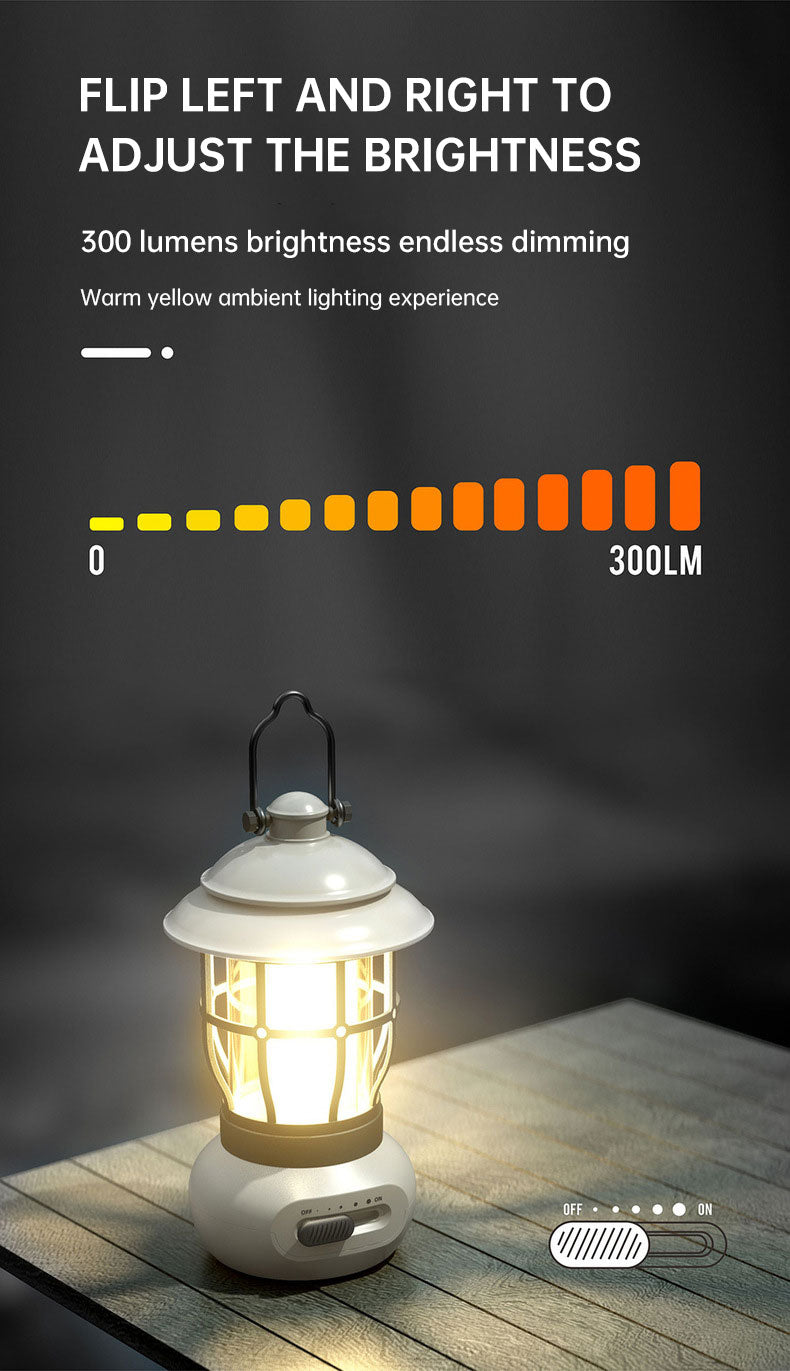 Camping Ligjt Outdoor Ambience Lighting Camping Light Vintage Horse Light Gift USB Charging Tent Camp Lamp