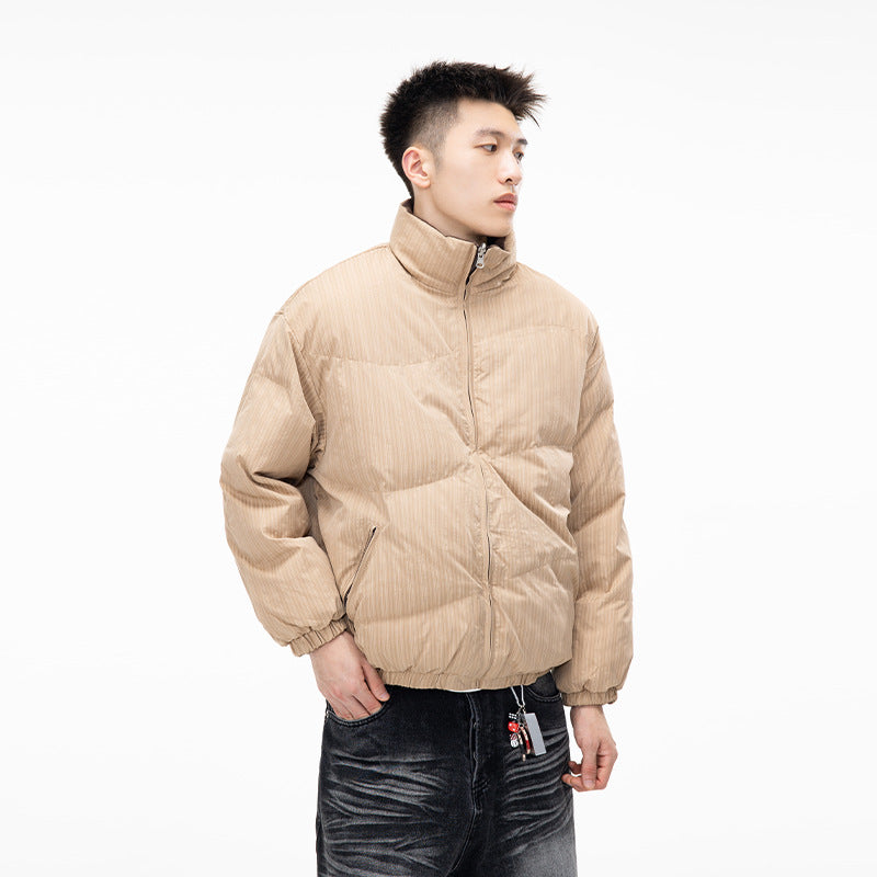 High-end Tweed Stand Collar Short Thick Cotton Coat Jacket