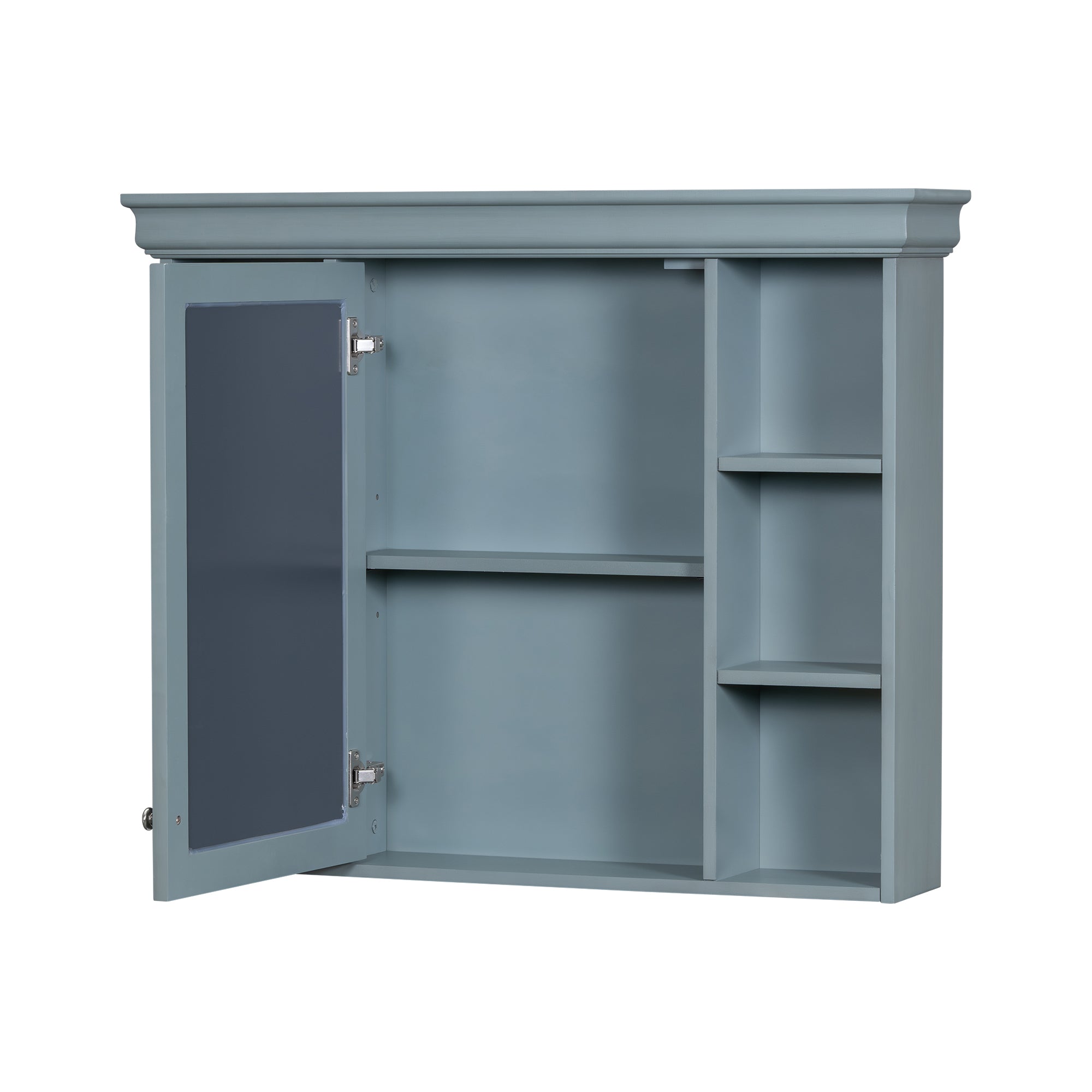 Armoire à miroir moderne de 36 pouces avec étagères réglables, 2 portes à fermeture douce et 6 organisateurs de portes d'armoire de rangement à tiroirs