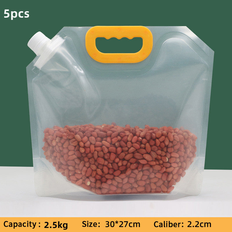 5/10pcs Grain Storage Bag Transparent Self-Supporting Nozzle Bag Sealed Storage Bag
