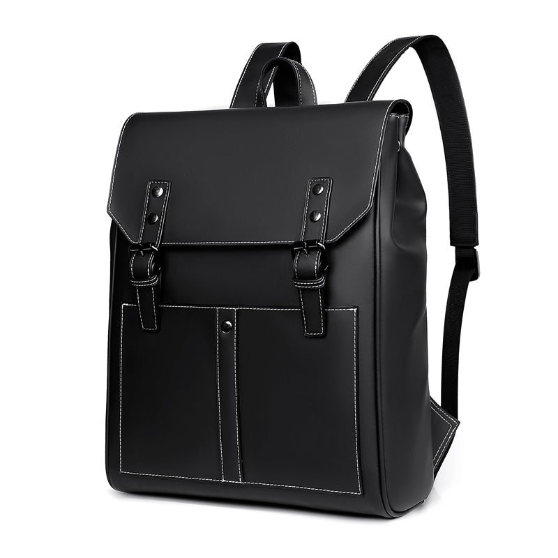 Sac à dos pour homme en cuir PU, sac à dos d'ordinateur grande capacité